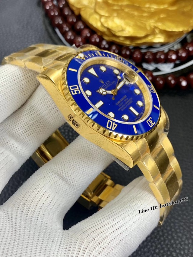 劳力士手表 18K全黄金黑水鬼 Rolex复刻专柜男士腕表 gjs1543